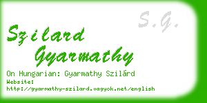 szilard gyarmathy business card